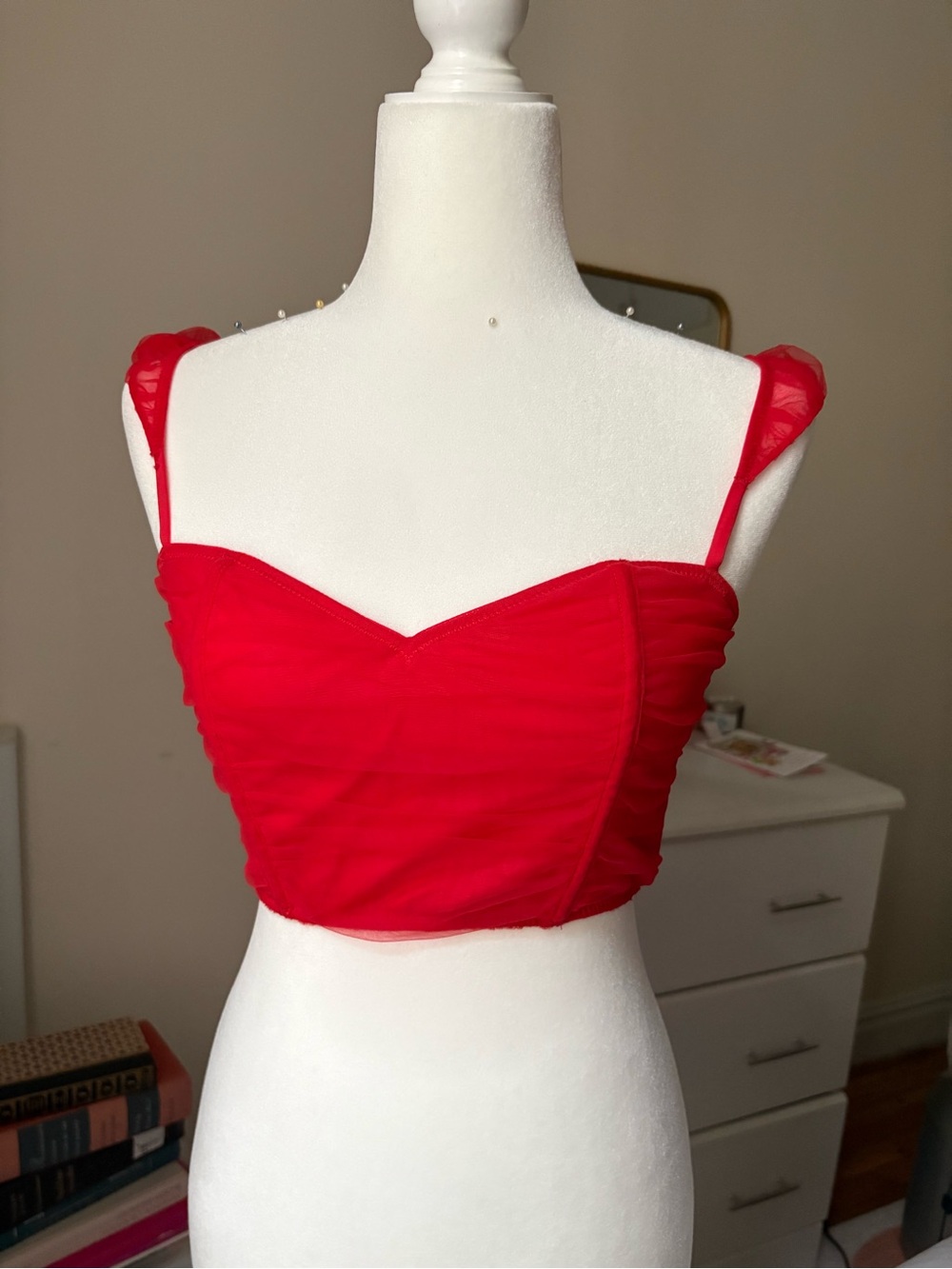 Red Sweetheart Corset Top